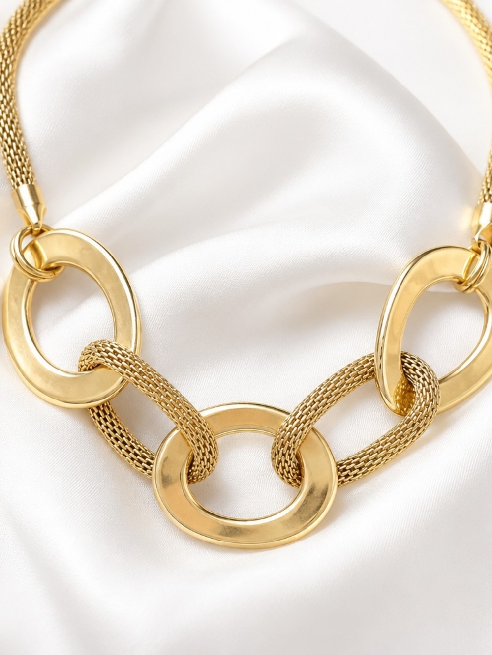 Gold Link Statement Necklace - Women's Jewelry